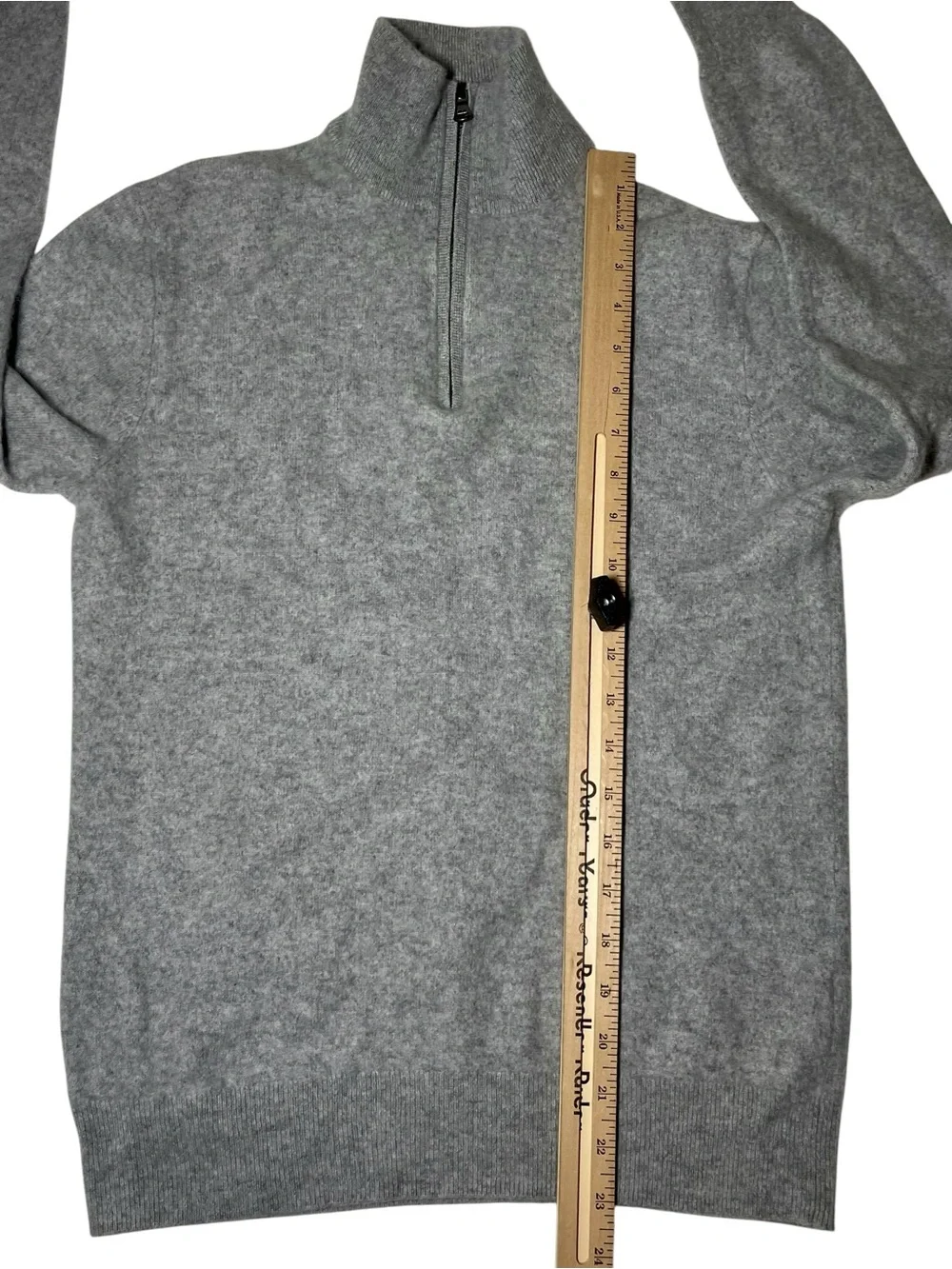 J.Crew 100% Cashmere half-zip Gray sweater Size Medium